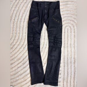 L.G.B. (Le Grand Bleu) Waxed Distressed Zip Denim – Size 32 – Made in Japan